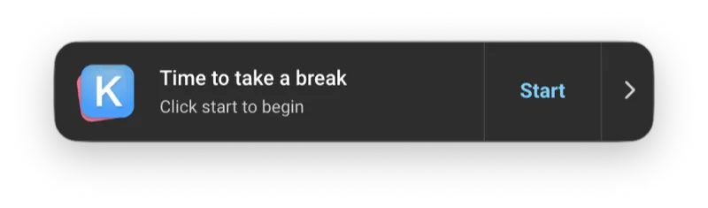 Keybreak notification